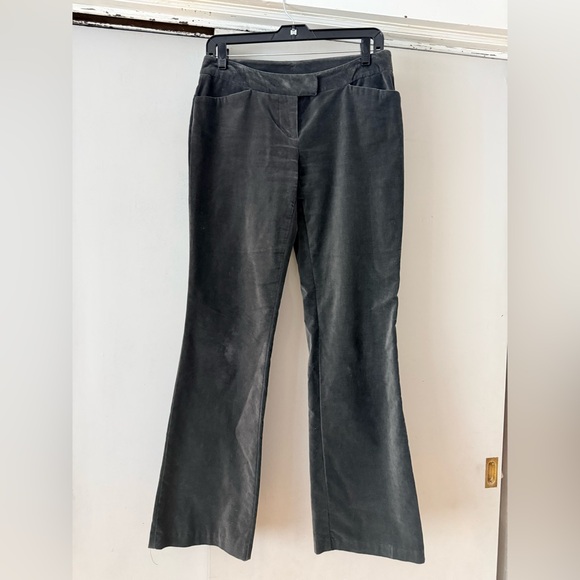 attention Pants - Stylish velvety charcoal grey cotton boot cut / flare Pants